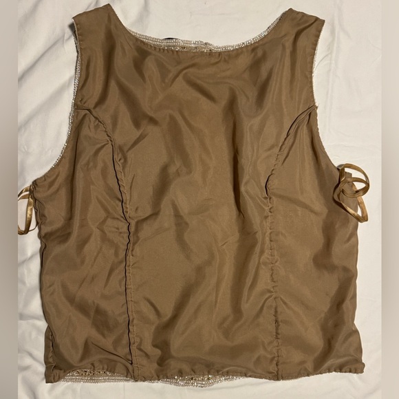 Adrianna Papell Gold Beaded XL Women's Top - Picture 5 of 5